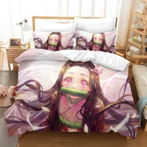 Parure de lit Demon Slayer Kamado Nezuko Housse De Couette Ensemble De Literie