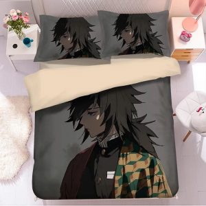 Parure de lit Demon Slayer Kimetsu No Yaiba Giyu Tomioka Housse De Couette Ensemble De Literie