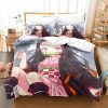 Parure de lit Nezuko Kamado Demon Slayer Manga mignon, amoureux de Nezuko Kamado Housse De Couette Ensemble De Literie