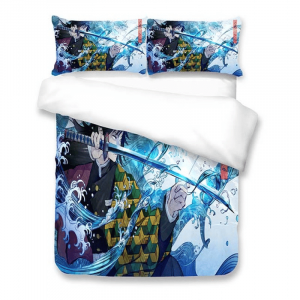 Parure de lit Demon Slayer Kimetsu No Yaiba Kamado Tanjiro 2 Housse De Couette Ensemble De Literie