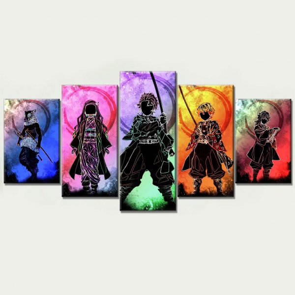 Tableau Demon Slayer Kimetsu no Yaiba Personnages 1001 Toile Avec cadre