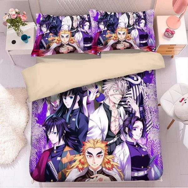 Housse De Couette Demon Slayer Kimetsu No Yaiba 9 Parure de lit Ensemble De Literie