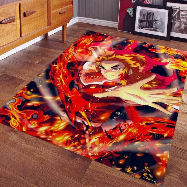 Tapis Rengoku Demon Slayer Kimetsu No Yaiba Tapis Chambre – Image 2