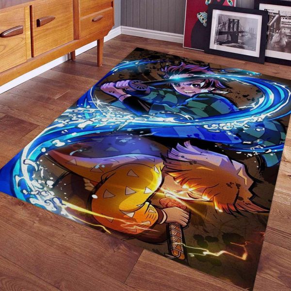 Tapis Zenitsu Tanjiro Demon Slayer Kimetsu No Yaiba Tapis Chambre – Image 2
