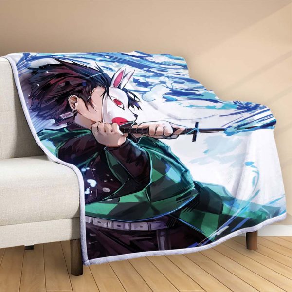 Couverture Tanjiro Demon Slayer Kimetsu no Yaiba 1003 Plaid Polaire Plaid Canapé – Image 2