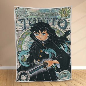 Couverture Tokito Demon Slayer Kimetsu no Yaiba Plaid Polaire Plaid Canapé