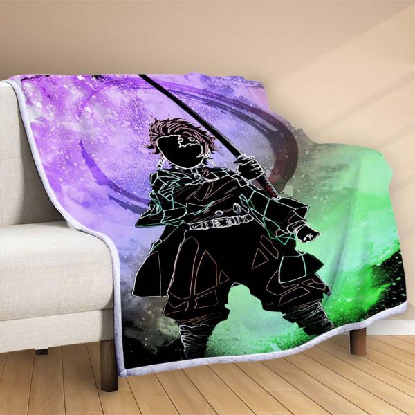 Couverture Tanjiro Demon Slayer Kimetsu no Yaiba 1004 Plaid Polaire Plaid Canapé – Image 2