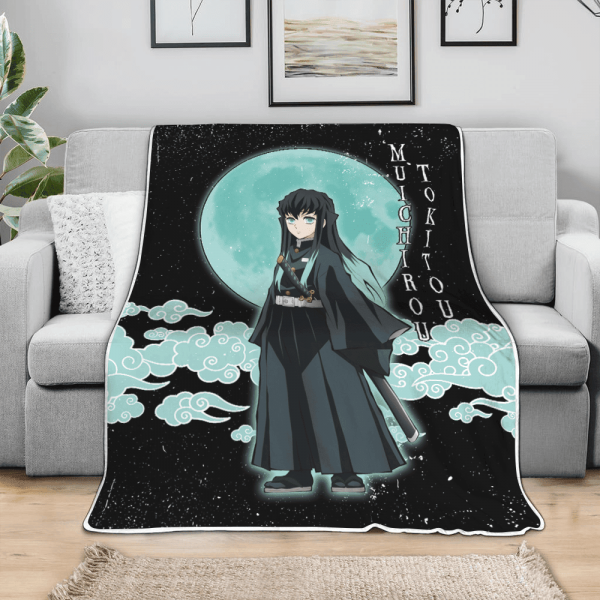 Couverture Muichirou Tokitou Demon Slayer Plaid Polaire Plaid Canapé – Image 3