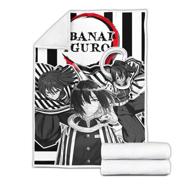 Couverture Obanai Iguro Demon Slayer 01 Plaid Polaire Plaid Canapé – Image 2