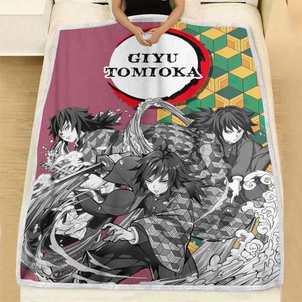 Couverture Giyu Tomioka Demon Slayer Plaid Polaire Plaid Canapé – Image 3