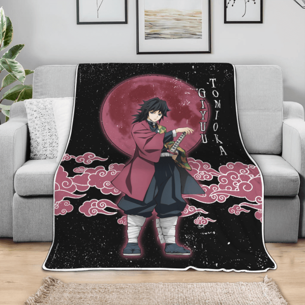 Couverture Giyuu Tomioka Demon Slayer Plaid Polaire Plaid Canapé – Image 3