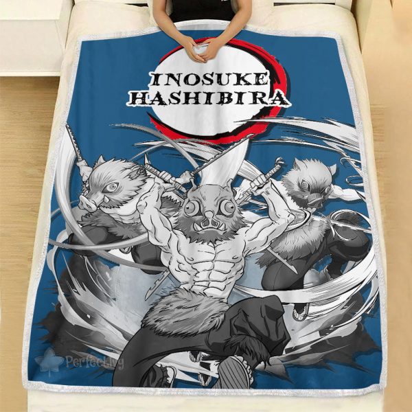 Couverture Inosuke Demon Slayer Plaid Polaire Plaid Canapé – Image 3