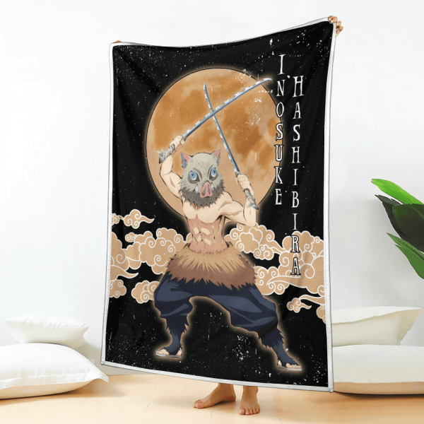 Couverture Inosuke Hashibira Demon Slayer Plaid Polaire Plaid Canapé – Image 2