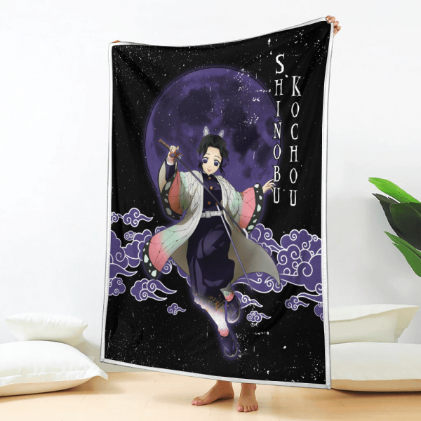 Couverture Shinobu Kochou Demon Slayer Plaid Polaire Plaid Canapé – Image 2