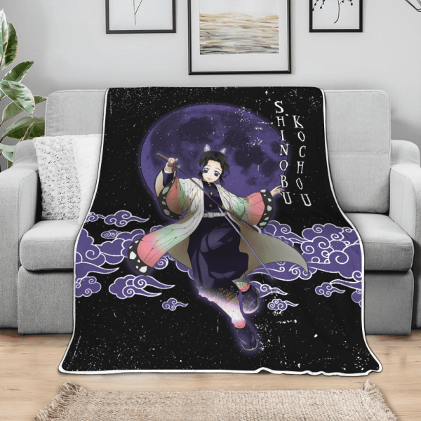 Couverture Shinobu Kochou Demon Slayer Plaid Polaire Plaid Canapé – Image 3