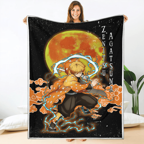 Couverture Zenitsu Agatsuma Demon Slayer Plaid Polaire Plaid Canapé