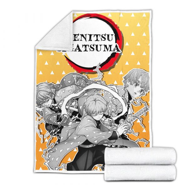 Couverture Zenitsu Demon Slayer Plaid Polaire Plaid Canapé – Image 2