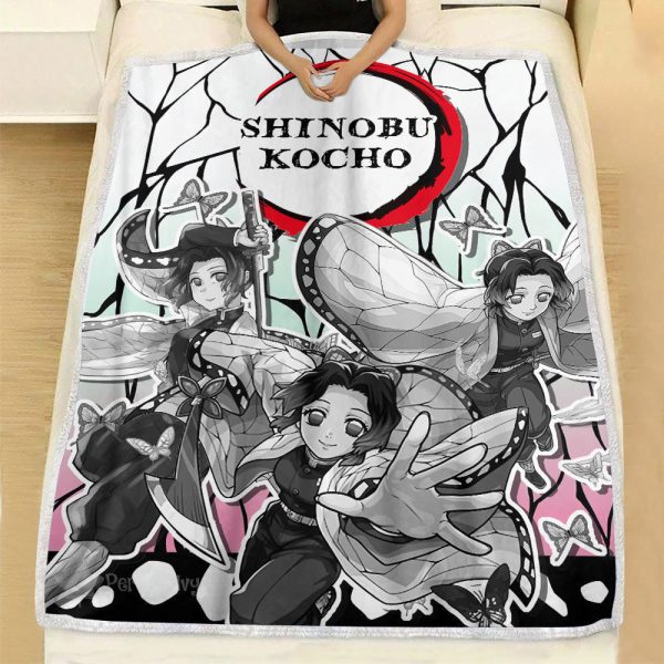 Couverture Shinobu Kocho Demon Slayer Plaid Polaire Plaid Canapé – Image 3