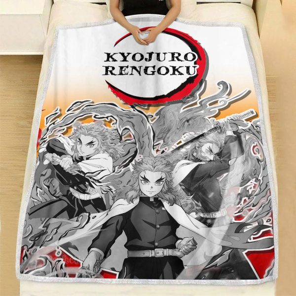 Couverture Rengoku Demon Slayer Plaid Polaire Plaid Canapé – Image 3