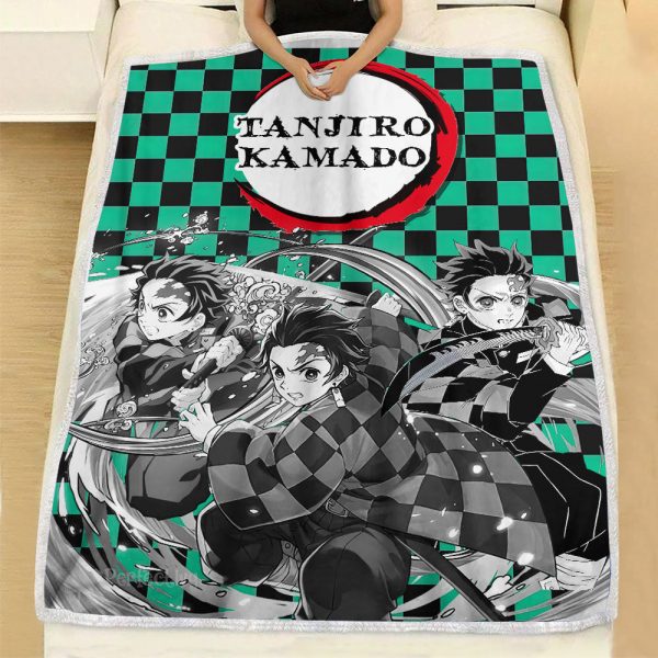 Couverture Tanjro Demon Slayer Plaid Polaire Plaid Canapé – Image 3