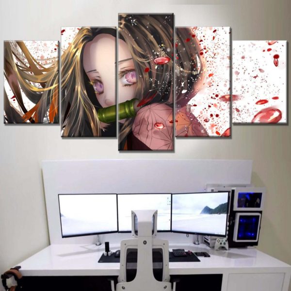 Tableau Nezuko Demon Slayer Kimetsu No Yaiba 5 Toile Avec Cadre – Image 2