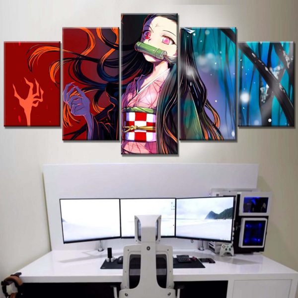 Tableau Nezuko Demon Slayer Kimetsu No Yaiba 6 Toile Avec Cadre – Image 2
