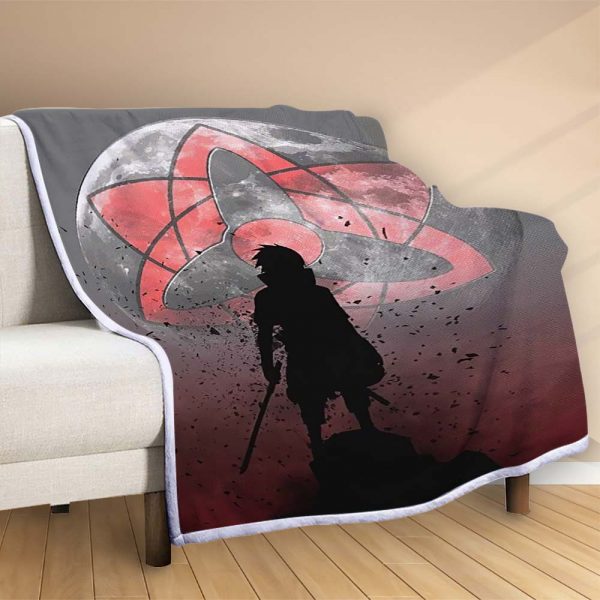 Plaid Sasuke Sharingan Bloodmoon 1001 Couverture Polaire Plaid Canapé – Image 2