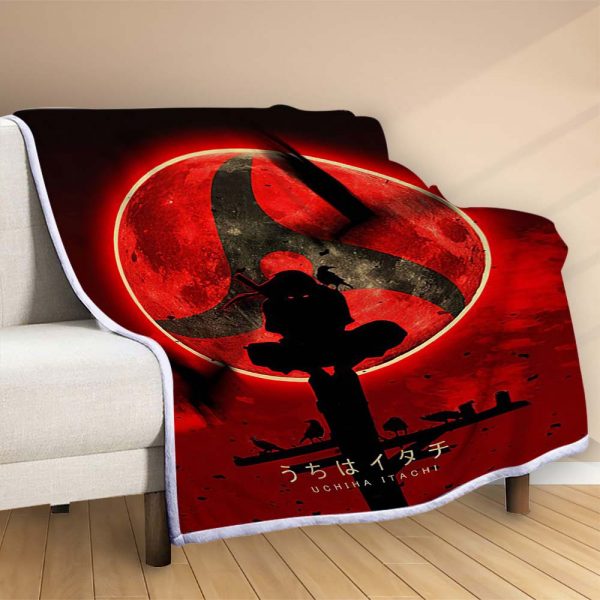 Plaid Uchiwa Itachi dans Naruto Manga 1002 Couverture Polaire Plaid Canapé – Image 2