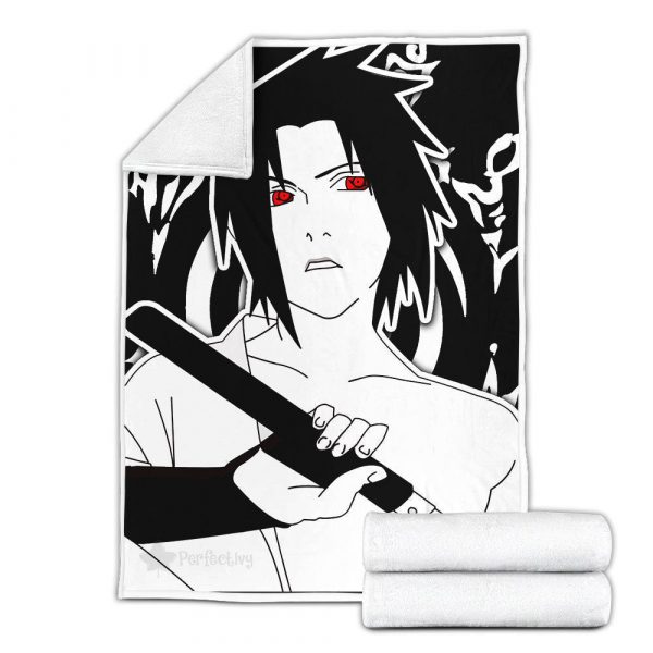 Plaid Uchiha Sasuke Naruto 04 Couverture Plaid Polaire Plaid Canapé – Image 3