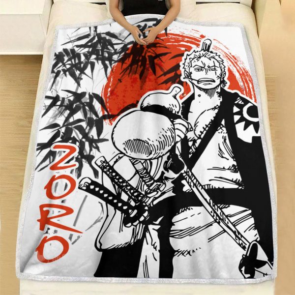 Plaid Roronoa Zoro Wano Arc Couverture Plaid Polaire Plaid Canapé – Image 2