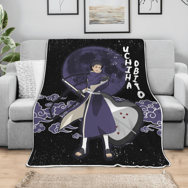 Plaid Uchiha Obito Naruto 04 Couverture Plaid Polaire Plaid Canapé – Image 3