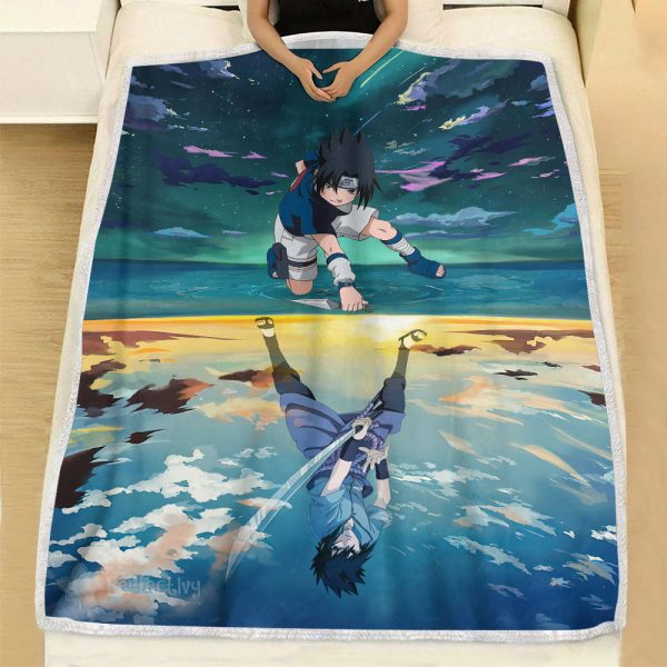 Plaid Uchiha Sasuke Naruto 01 Couverture Plaid Polaire Plaid Canapé – Image 2