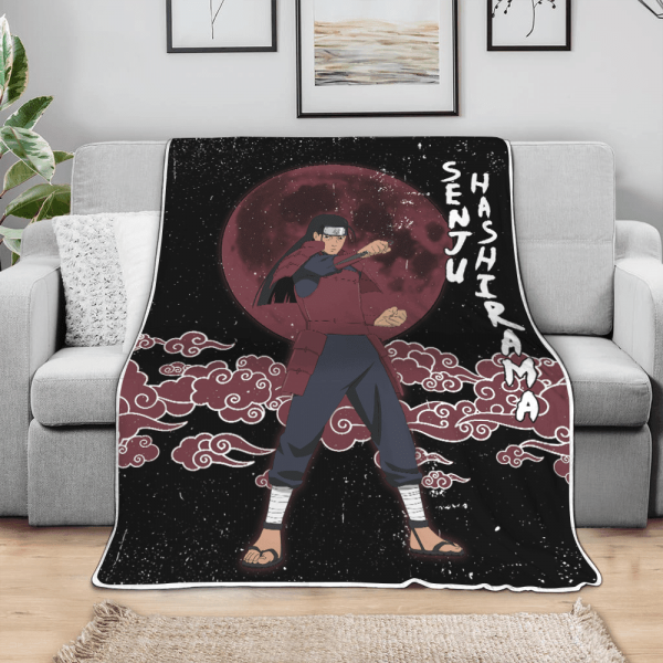 Plaid Senju Hashirama Naruto Couverture Plaid Polaire Plaid Canapé – Image 3