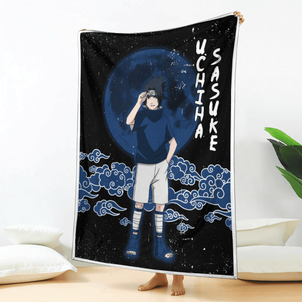 Plaid Uchiha Sasuke Naruto 03 Couverture Plaid Polaire Plaid Canapé – Image 2