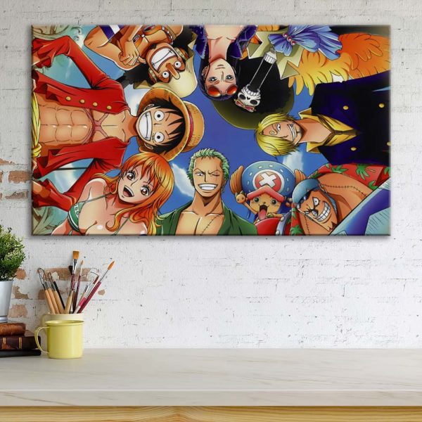 Tableau One Piece Tous les personnages Toile Avec Cadre – Image 3