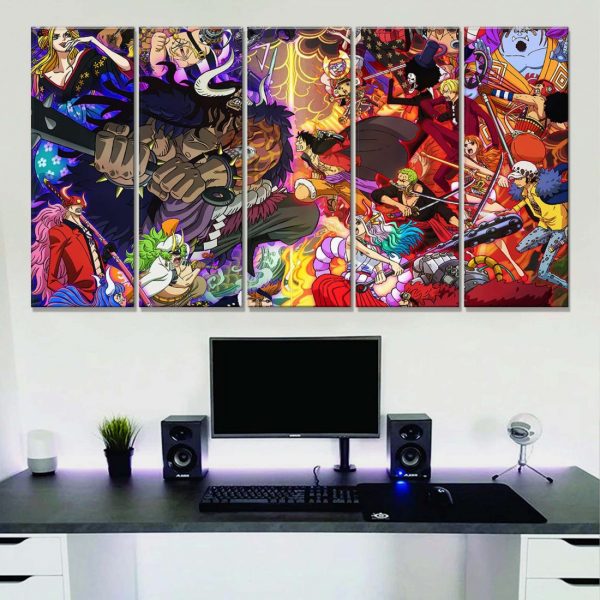 Tableau One Piece Tous les personnages 11 Toile Avec Cadre – Image 2