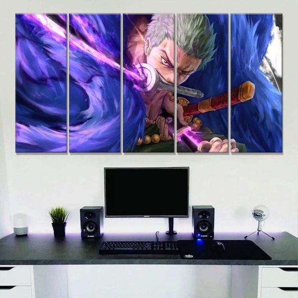 Tableau One Piece Zoro 32 Toile Avec Cadre – Image 2