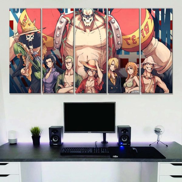 Tableau One Piece Tous les personnages 19 Toile Avec Cadre – Image 2