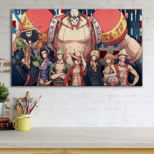 Tableau One Piece Tous les personnages 19 Toile Avec Cadre – Image 3