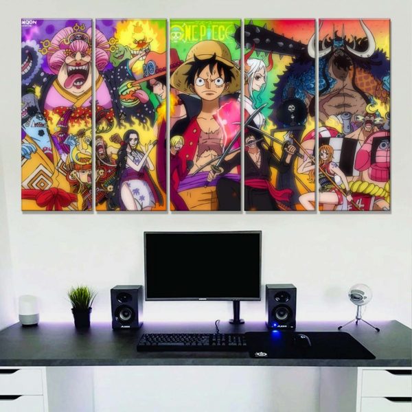 Tableau One Piece Tous Les Personnages 35 Toile Avec Cadre – Image 2