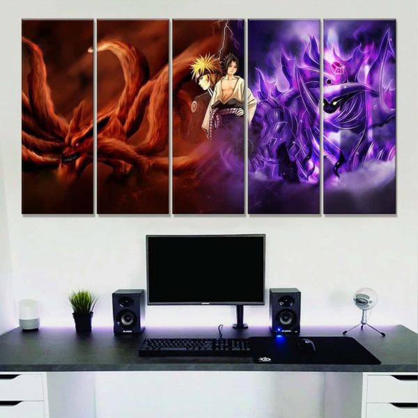 Tableau Naruto Uchiha Sasuke et Naruto 35 Toile Avec Cadre – Image 2