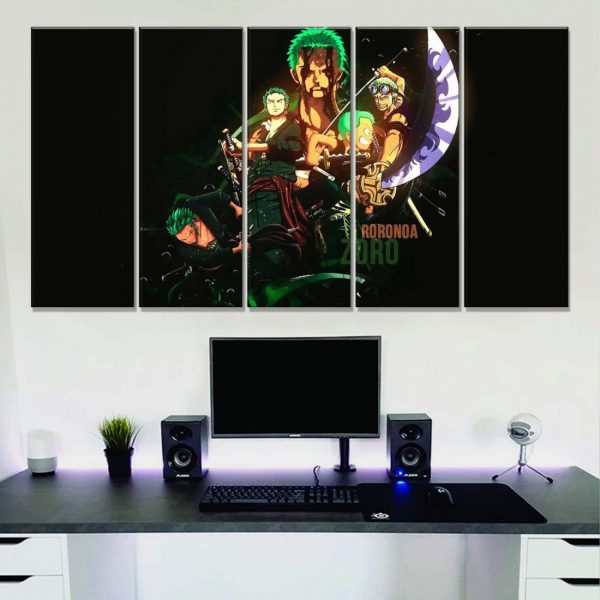 Tableau One Piece Tous Les Personnages 55 Toile Avec Cadre – Image 2
