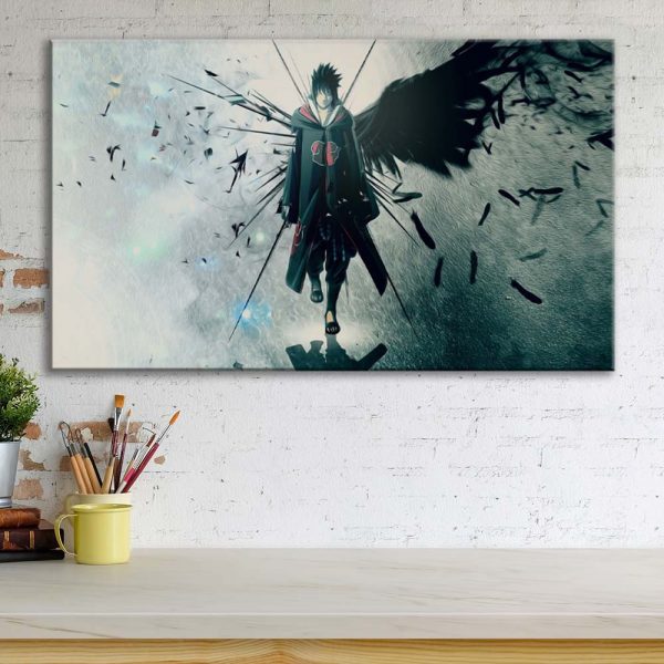 Tableau Naruto Uchiwa Sasuke 8 Toile Avec Cadre – Image 3