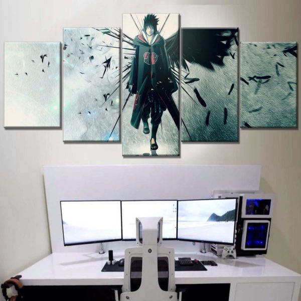 Tableau Naruto Uchiwa Sasuke 8 Toile Avec Cadre