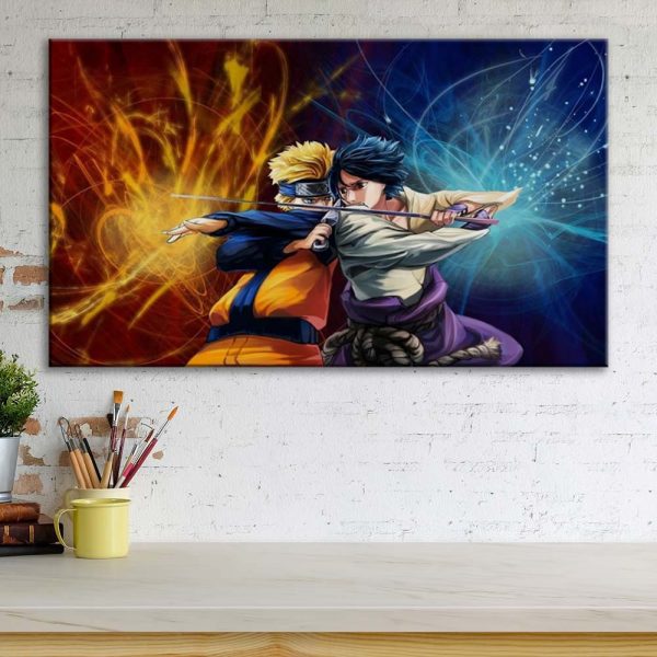 Tableau Naruto Sasuke et Naruto 13 Toile Avec Cadre – Image 3