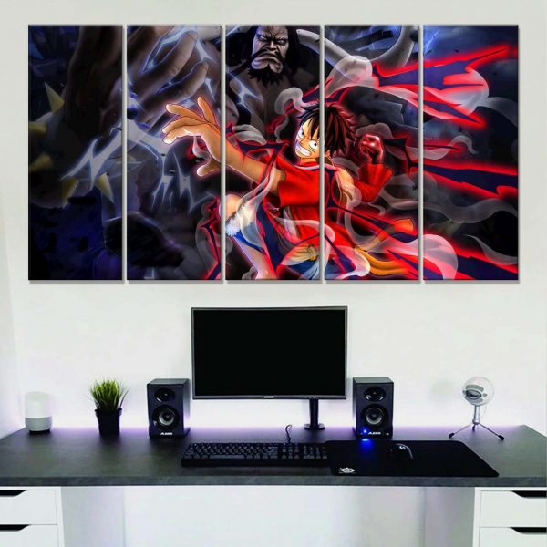 Tableau One Piece Luffy et Kaido 14 Toile Avec Cadre – Image 2