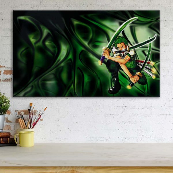 Tableau One Piece Zoro 91002 Toile Avec Cadre – Image 3