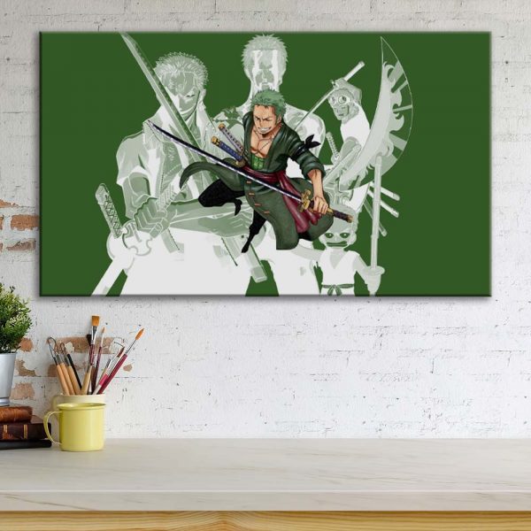 Tableau One Piece Zoro 23 Toile Avec Cadre – Image 3