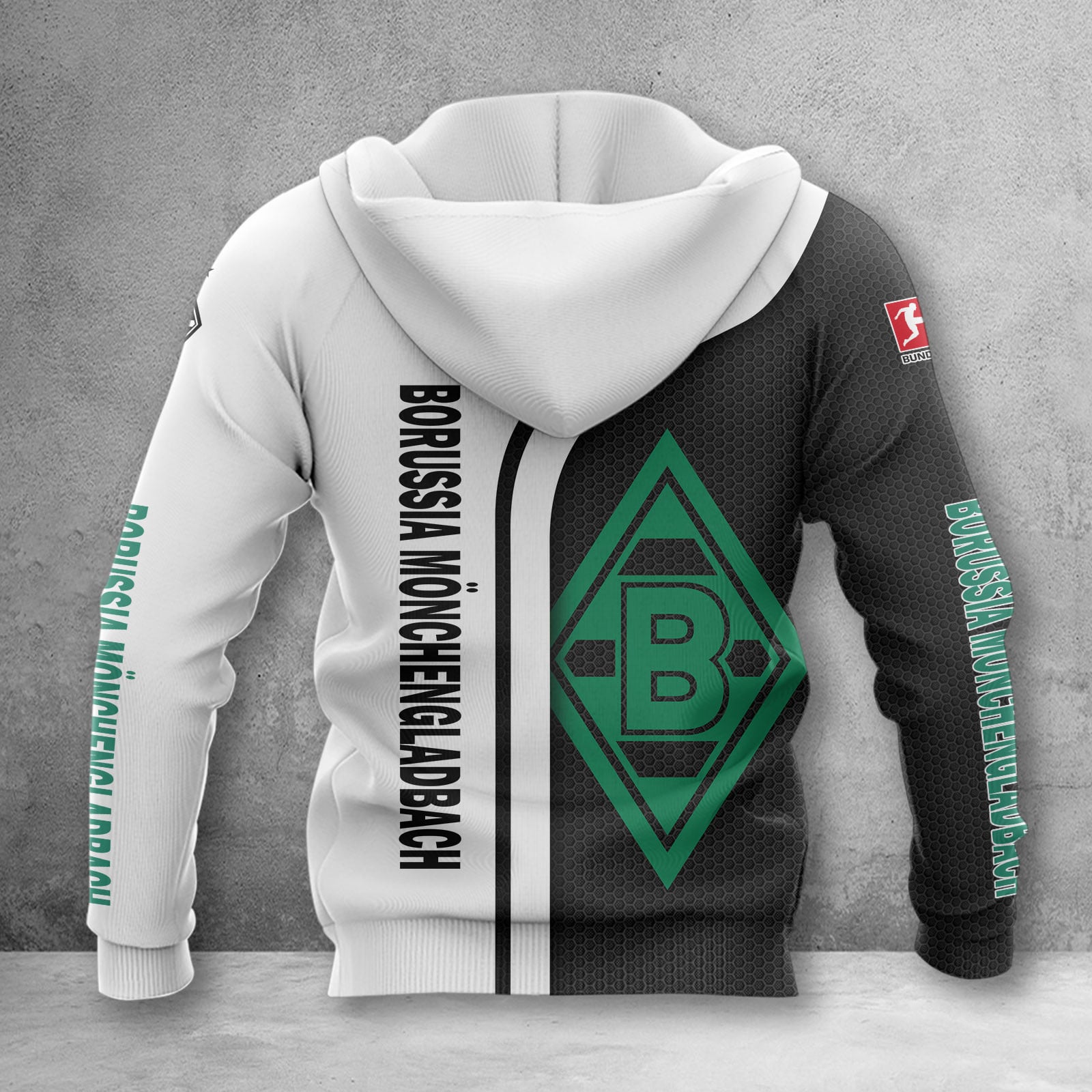 Borussia Mönchengladbach Hoodie Zip Herren | BMG Kapuzenjacke mit Reißverschluss WINA2504 – Bild 2