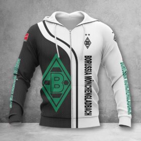 Borussia Mönchengladbach Hoodie Zip Herren | BMG Kapuzenjacke mit Reißverschluss WINA2504
